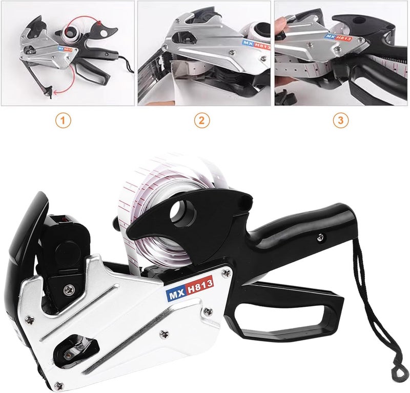 Yoidesu 8 Digits Price Tag Gun, Price Marking Machine Price Labeller Gun Single Row Clear Print Multi Functional Tool for Supermarket - Image 5